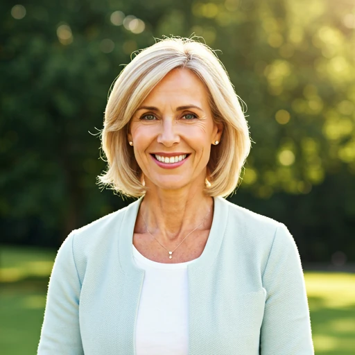 Empowering portrait of a vibrant, healthy woman over 50.